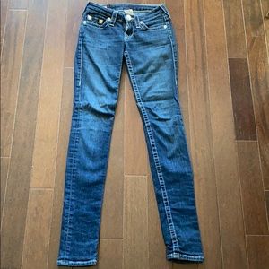 True Religion “Stella” Straight Leg Low Rise Jeans